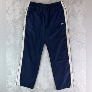 Reebok Vintage Track Pants Men's Large 2000s Y2k Navy Blue White Athleisure